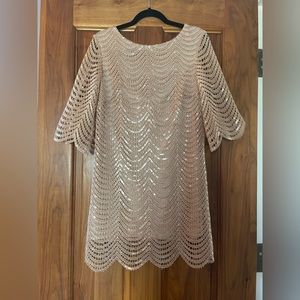 Nude Sequin Dress Shift Dress 1920s